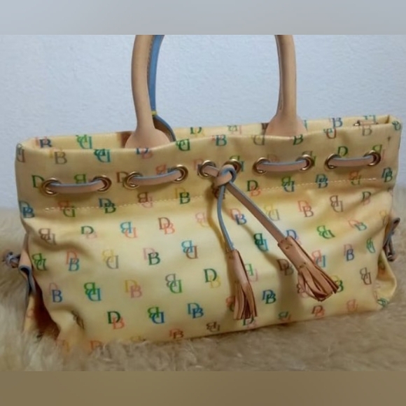 Dooney & Bourke Handbags - Dooney And Bourke EUC Vintage Rainbow Satchel With Crossbody Strap